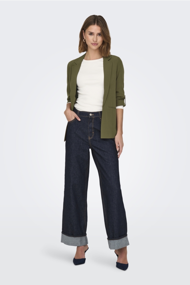ONLHOPE HW WIDE FOLD UP RINSE DNM C 15347095 Dark Blue Denim/Rinse